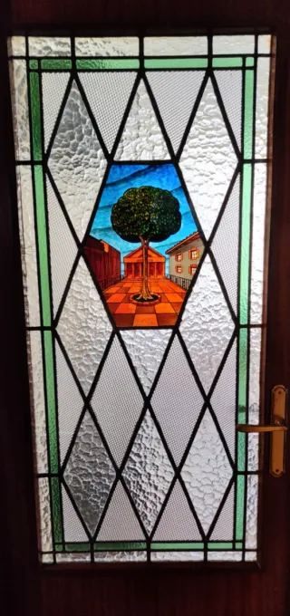 Vidriera antigua árbol de Gernika