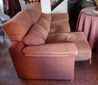 Sofá 2 plazas tela marrón