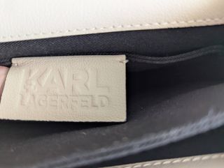 Bolso Karl Lagerfeld Crema Firma Plateada