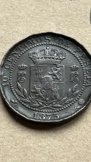Moneda 10 Céntimos de peseta 1875
