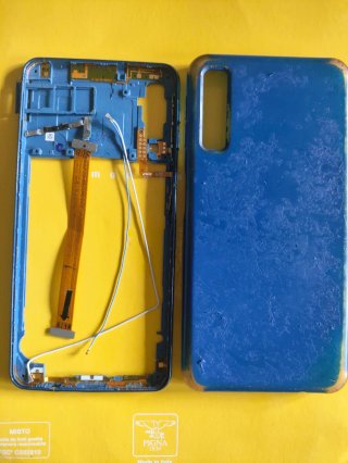 Telaio Scocca Centrale Samsung Galaxy A7 2018 Blu