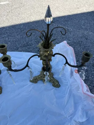 Candelabros de Bronce con Cristales