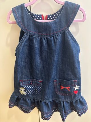 Vestido vaquero infantil con adornos