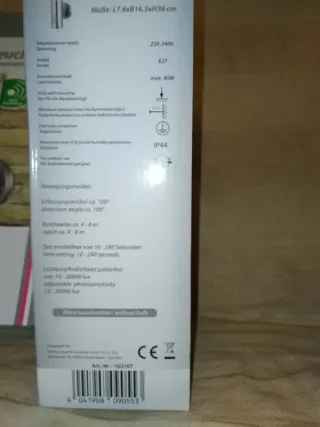 2x Applique LED con Sensore di Movimento