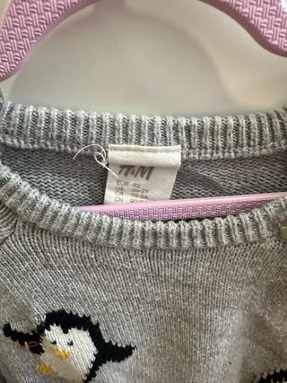 Vestido niña H&M pingüinos gris