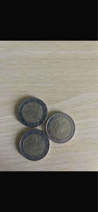 3 Monedas Conmemorativas Grecia 2 Euro