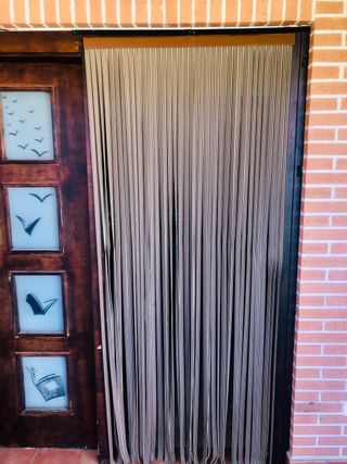 Cortina Exterior PVC Marrón y Beig