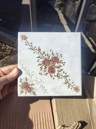 15 Baldosas Vintage Florales . 10x20 40 uni. Marró