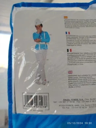 Disfraz de pitufo 3-4 Años