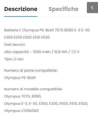 Caricabatterie Olympus BCM-2 + Batteria BLM1