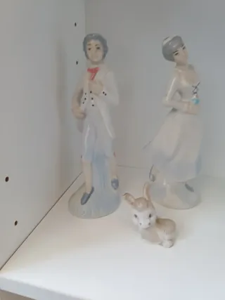 Figure decorative in porcellana e pietra