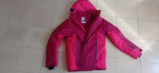 Chaqueta de nieve/frío rosa y roja