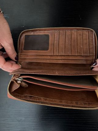 Billetero Piel Trenzado BIBA Marrón