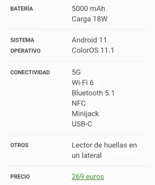 MOVIL Oppo A54 5G