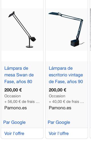 Lámpara vintage de escritorio negra marca Fase