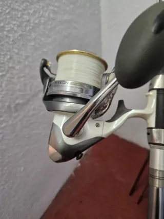 Cañas de pesca carbono marca vercelli con carrete