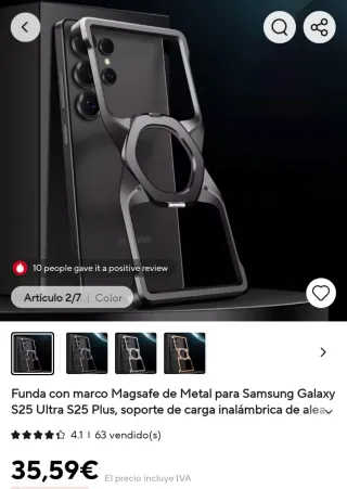 Funda Samsung S25 Ultra Metal Plata