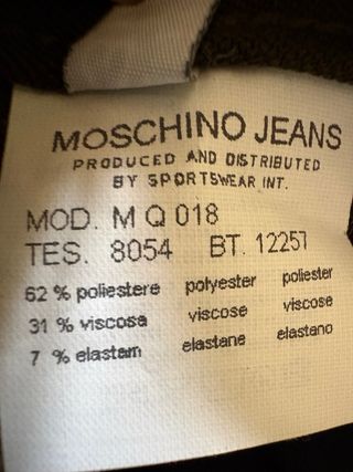 Pantalón de hombre Moschino cinco bolsillos recto