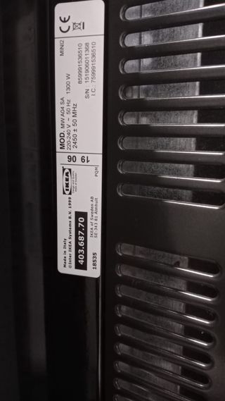 Microondas integrable IKEA Inox 45cm