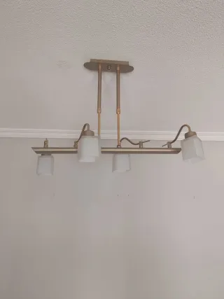 Juego de lámparas de techo dorada con tulipas