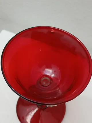 Calice Murano Vetro Rosso Trasparente