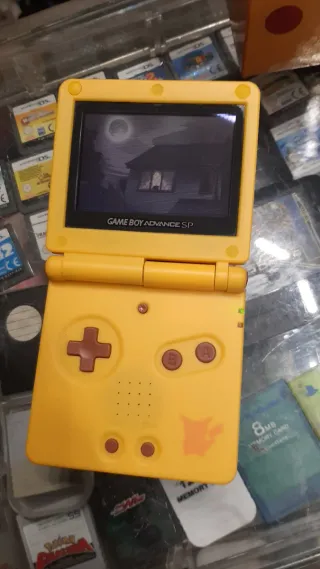 GAMEBOY PIKACHU ADVANCE SP CAJA CABLE USB CARGA