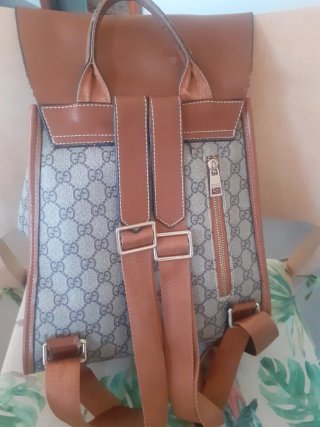 Mochila Gucci Marrón y Beige