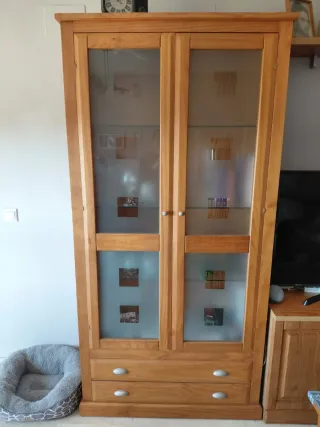 Vitrina de madera y cristal