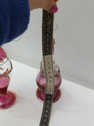 Coppia vasi boccetta vetro soffiato