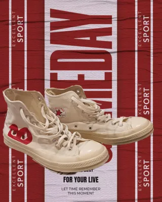 Converse Beige/Rojo Talla 42