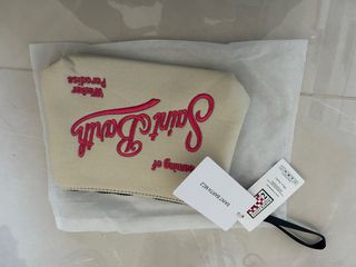 Pochette Saint Barth beige ricamata