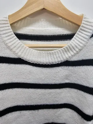 Jersey punto rayas blanco y negro