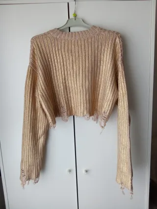 Jersey Zara Crop Dorado