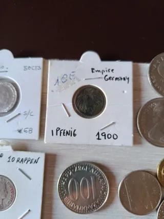 Lote de monedas antiguas: Alemania, Suiza y más