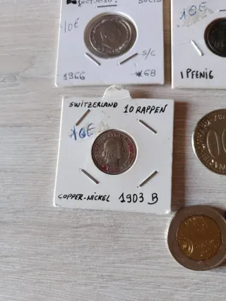 Lote de monedas antiguas: Alemania, Suiza y más