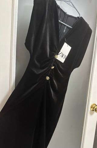 Vestido Zara Negro Terciopelo
