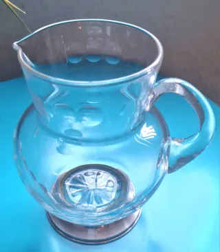 Jarra cristal original con base plata