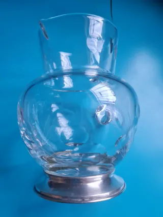 Jarra cristal original con base plata