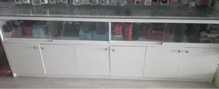 Estantería cristal y madera 250x50 en MARBELLA