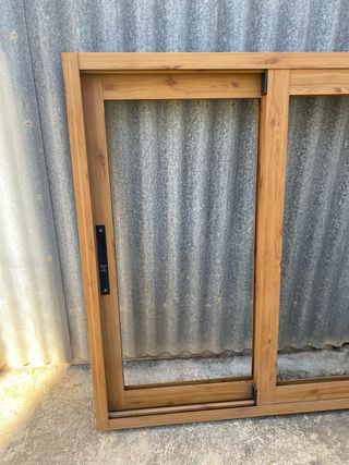 Ventana Aluminio Madera Corredera