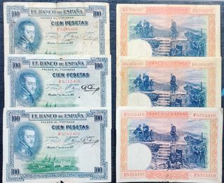 Lote Billetes Antiguos España Pesetas