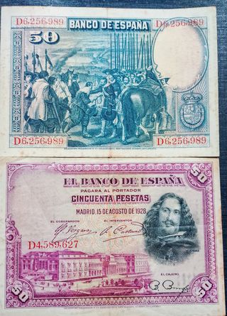 Lote Billetes Antiguos España Pesetas