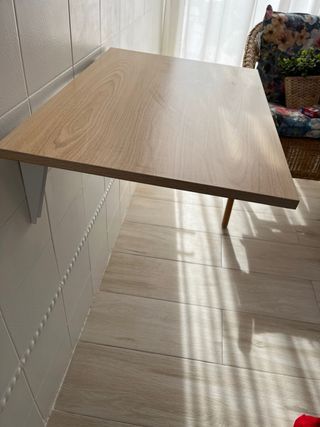 Tavolo pieghevole a parete in legno e metallo 60x40