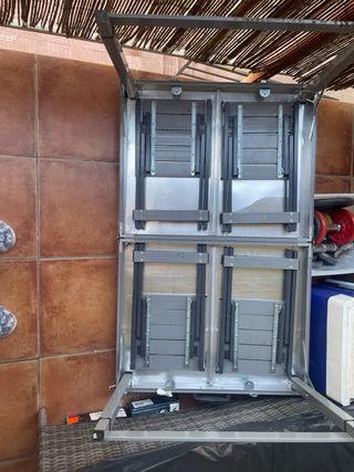 Mesa plegable camping aluminio 4 sillas