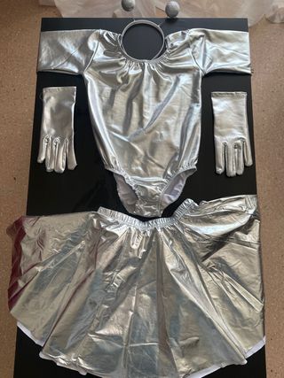 Disfraz plateado talla S