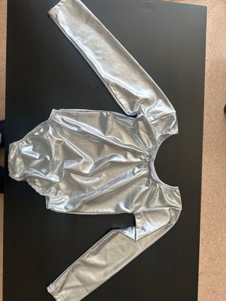 Disfraz plateado talla S