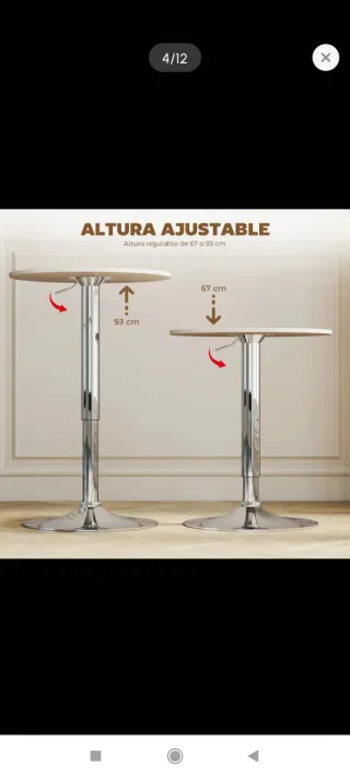 Tavolo Bar Altezza Regolabile