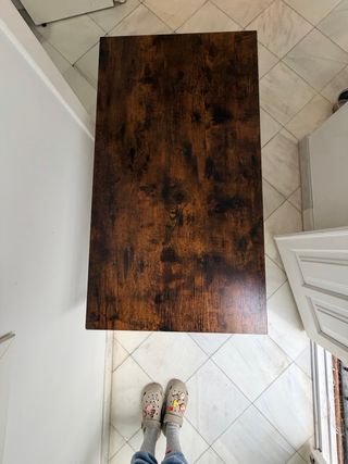 Mesa de centro rústica madera y metal