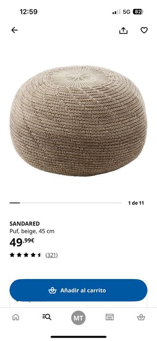 Puf Beige Ikea 45 cm