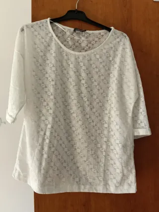 Camiseta blanca transparente talla única